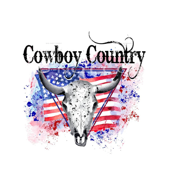 Cowboy Country bull skull # 99960 Sublimation transfers -