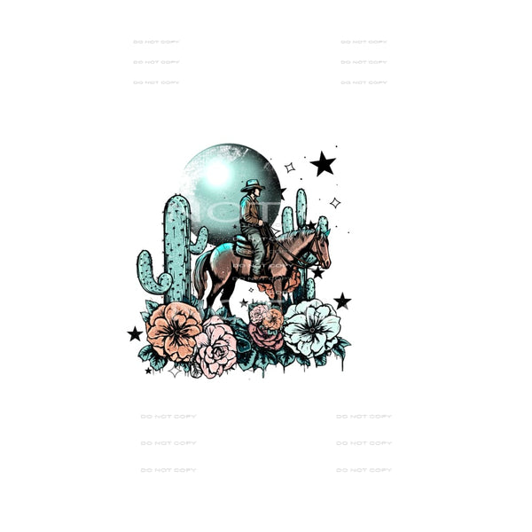 Cowboy with the moon # 221 Sublimation transfers - Heat