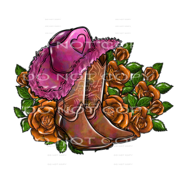 Cowgirl boots # 654 Sublimation transfers - Heat Transfer