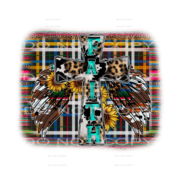 Cowhide faith cross # 610 Sublimation transfers - Heat