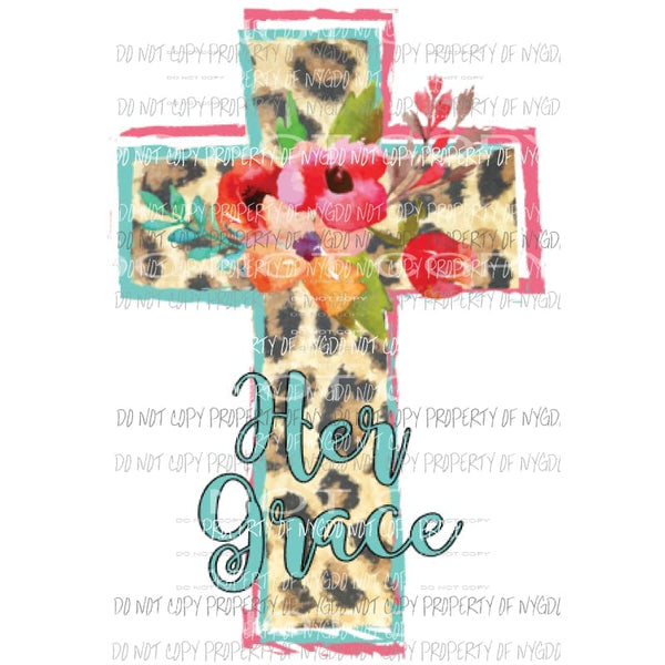 Cross 2 Her Grace Sublimation transfers Heat Transfer