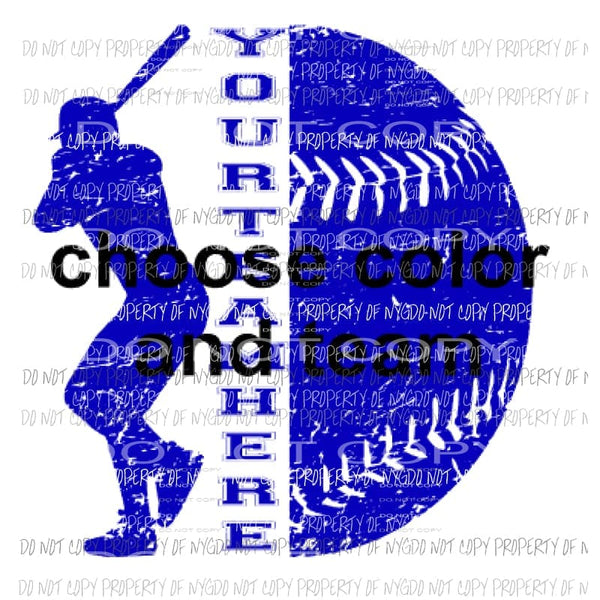 Custom choose your team and color baseball Sublimation transfers Heat Transfer