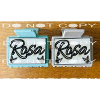 Custom Hair Clips wood Laser 2 inch color clips