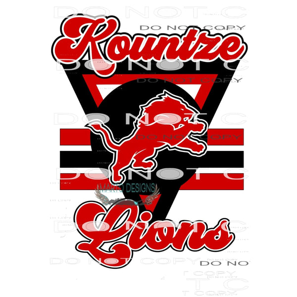 Custom Kountze Lions # 131 Sublimation transfers - Heat