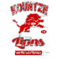 Custom Kountze Lions # 135 Sublimation transfers - Heat