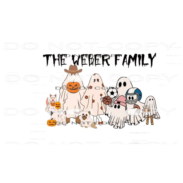 Custom Personalized Ghost Family Sublimation transfers