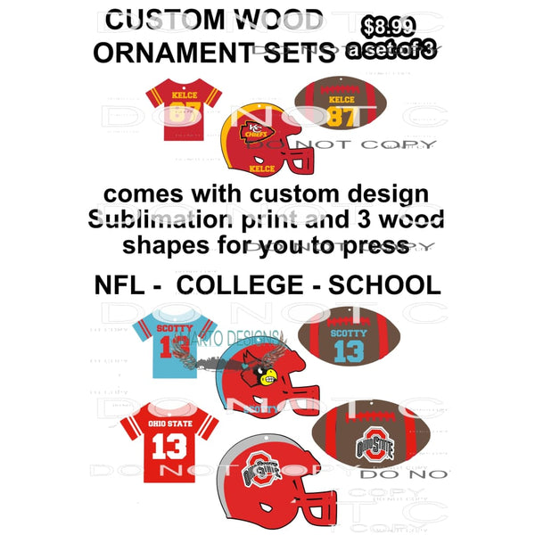 Custom Set or 3 ornaments READ DESCRIPTION Sublimation