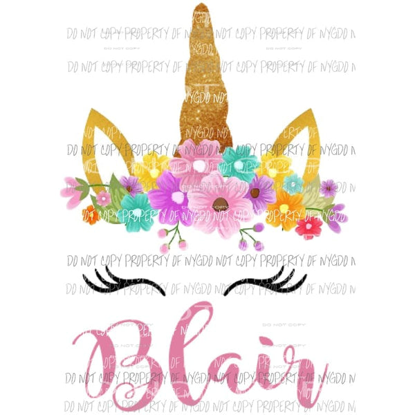 Custom Unicorn Put name in notes section Sublimation transfers Heat Transfer