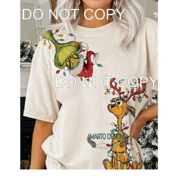 cute grinch and max # 5582 Sublimation transfers - Ready