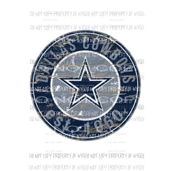 Dallas Cowboys Est. 1960 circle Texas state outline Sublimation transfers Heat Transfer