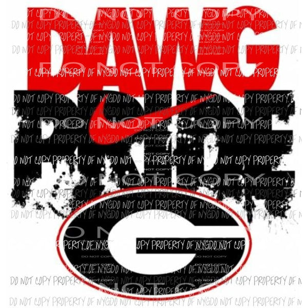 Dawg Pride Georgia Bulldogs football red black Sublimation transfers Heat Transfer