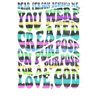 Dear Person Behind Me # 4 Sublimation transfers - Heat