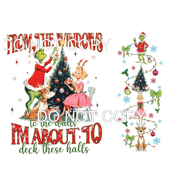 deck these halls grinch vintage includes sleeve design #