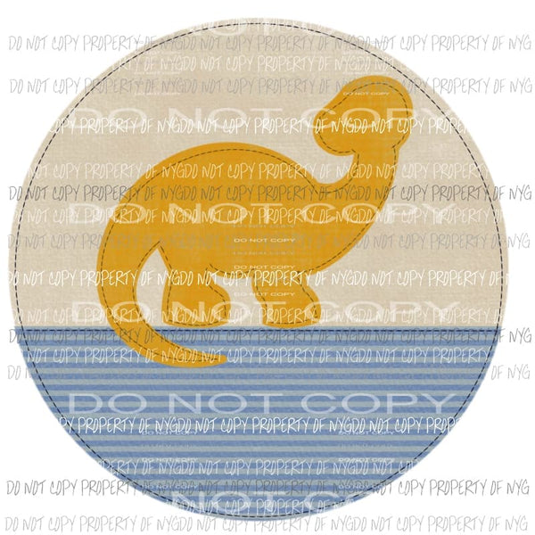 Dinosaur split circle blue stripes Sublimation transfers Heat Transfer