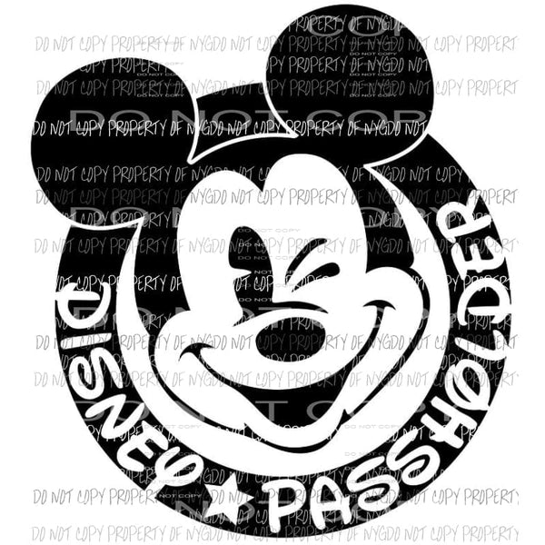 Disney PassHolder Mickey Mouse Sublimation transfers Heat Transfer