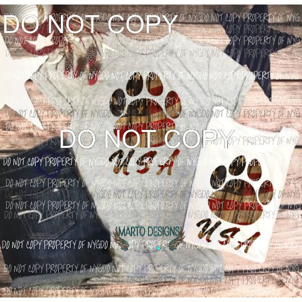 Dog Paw USA Sublimation transfers Heat Transfer