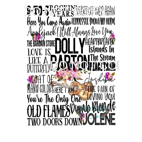 Dolly Songs # 7729 Sublimation transfers - Heat Transfer