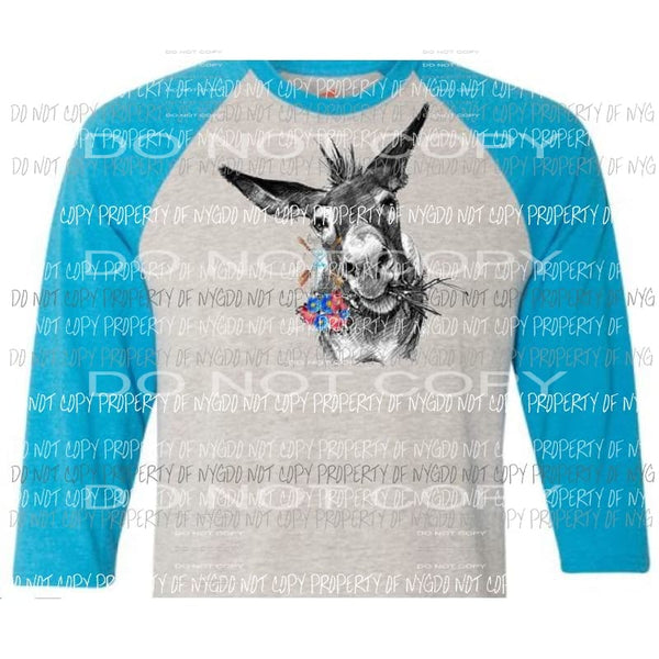 Donkeys with flowers sublimation transfer Heat Transfer