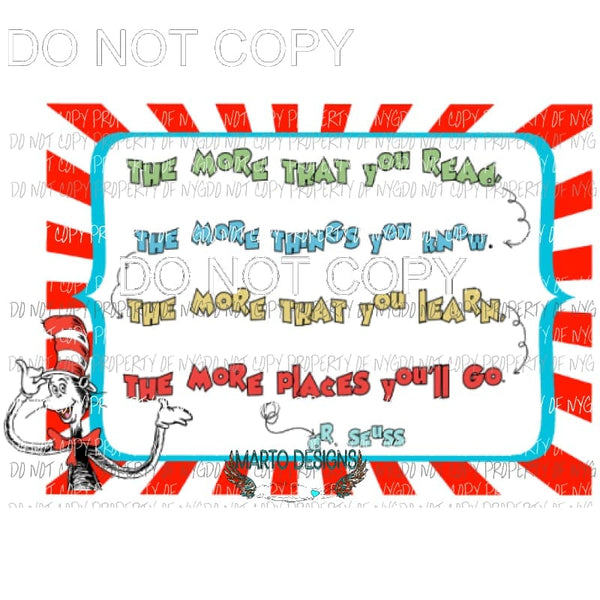 Dr Seuss # 203 Sublimation transfers Heat Transfer