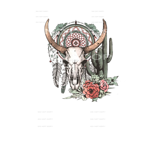 Dream Catcher Bull Skull # 212 Sublimation transfers - Heat