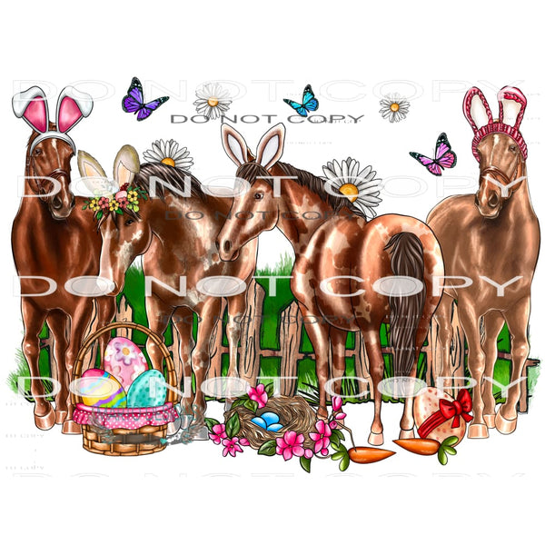 Easter Horses #10056 Sublimation transfers - Heat Transfer