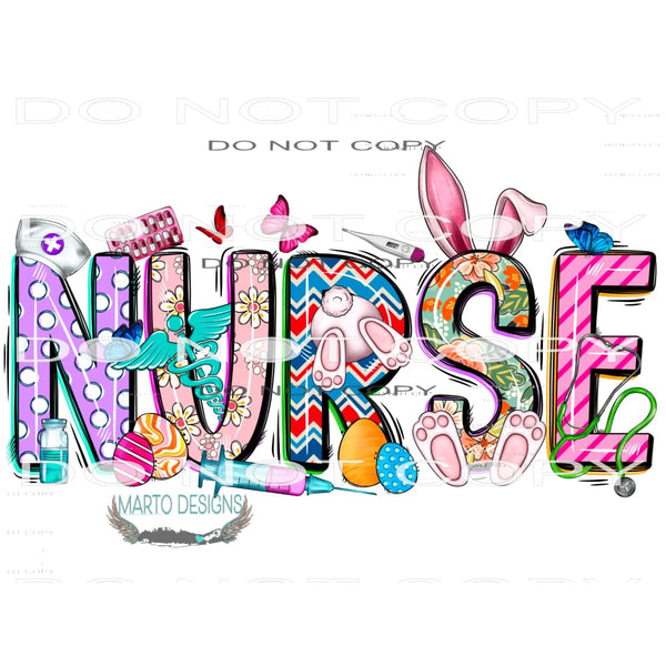 Easter Nurse #8947 Sublimation transfers - Heat Transfer