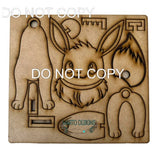 Eevee Pop out swinging Ornament # 051 Wood Laser Blank