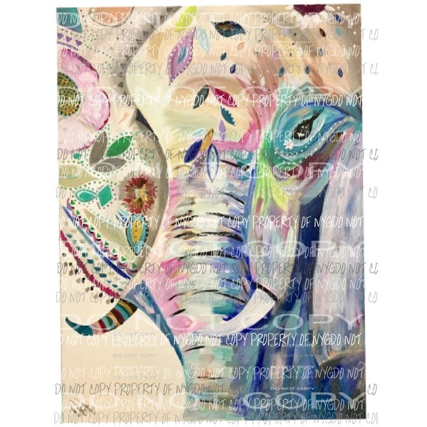 Elephant tribal painting Sublimation transfers Heat Transfer