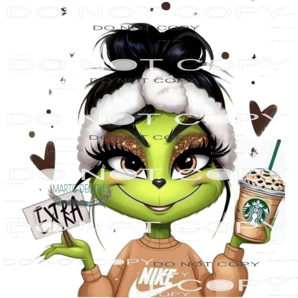 Extra Grinchy Starbucks #11136 Sublimation transfers - Heat
