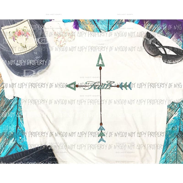 Faith Cross arrows Sublimation transfers Heat Transfer
