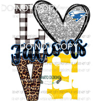 Falcons Love polka dot love blue Sublimation transfers Heat Transfer