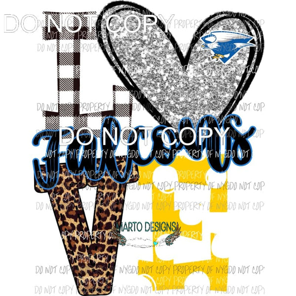 Falcons Love polka dot love blue Sublimation transfers Heat Transfer