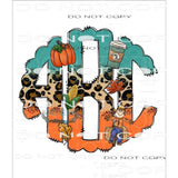 Fall Monogram leave letters in notes Sublimation transfers -