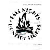 Fall Nights bonfire lights # 7212 Sublimation transfers