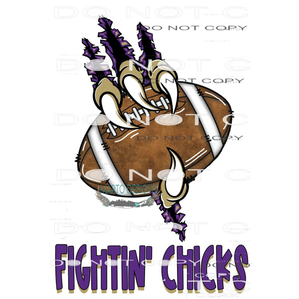 Fightin chicks football custom Sublimation transfers - Heat