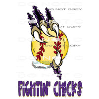 Fightin chicks softball custom Sublimation transfers - Heat