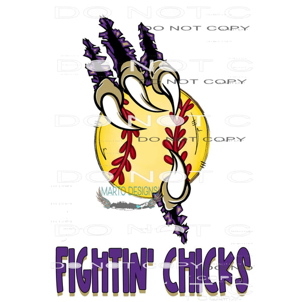 Fightin chicks softball custom Sublimation transfers - Heat