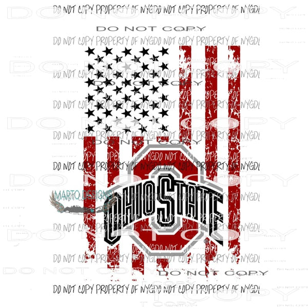 Flag Ohio State Buckeyes #2 Sublimation transfers Heat Transfer