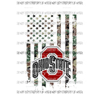 Flag Ohio State Buckeyes #4 camo grunge Sublimation transfers Heat Transfer