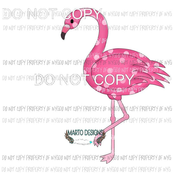 Flamingo pink polka dots Sublimation transfers Heat Transfer