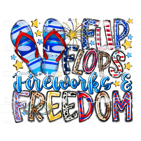 Flip-Flops Fireworks Freedom #10862 Sublimation transfer