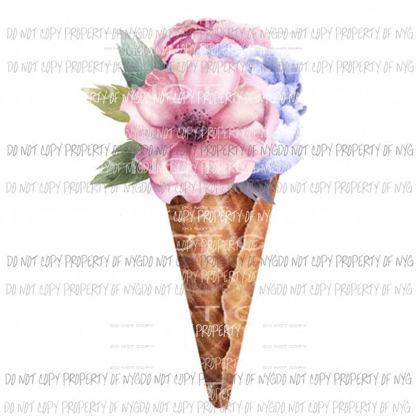 floral ice cream Sublimation transfers Heat Transfer