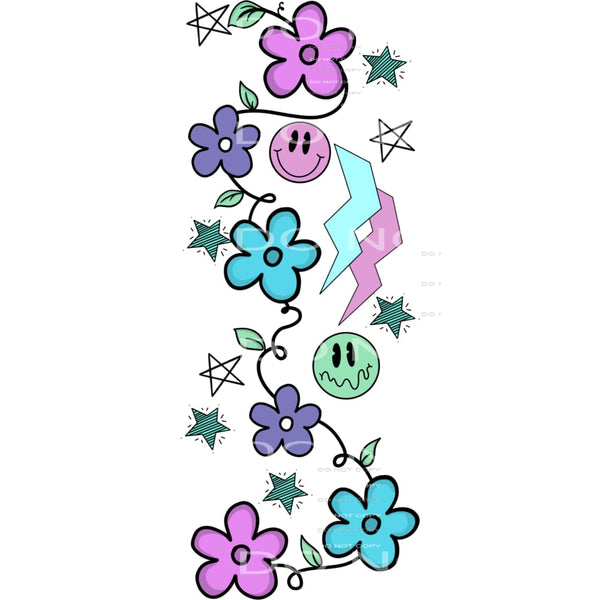 Flowers Sleeve #6047 Sublimation transfers - Heat Transfer