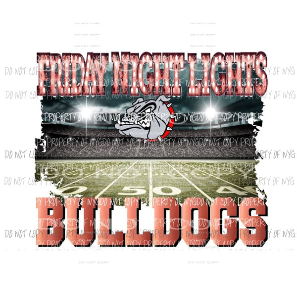 FNL Bulldogs football RED Sublimation transfers Heat Transfer