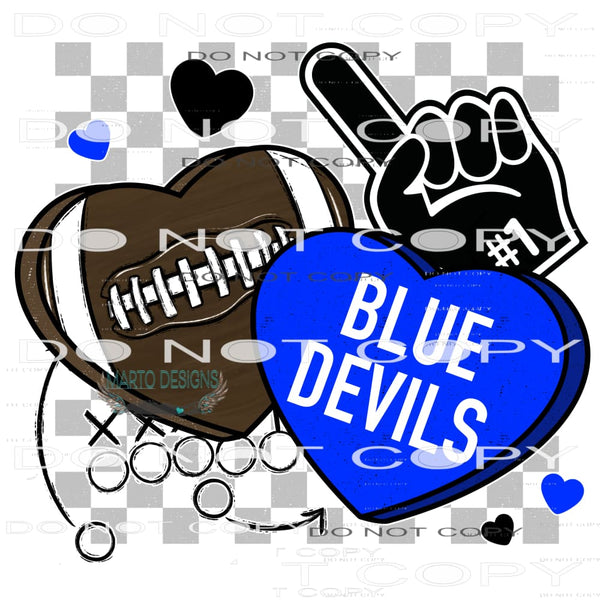 Football Blue Devils #10139 Sublimation transfers - Heat