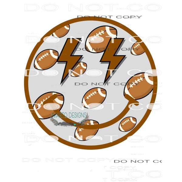 Football Smiley #10751 Sublimation transfers - Heat