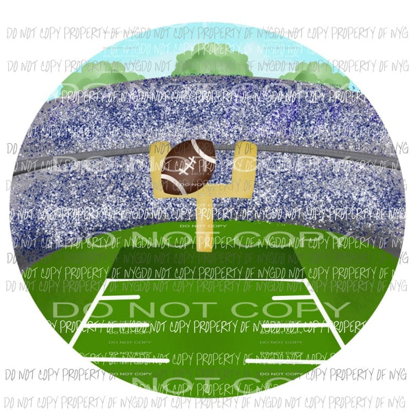 Football Stadium navy white end zone goal posts Sublimation transfers Heat Transfer