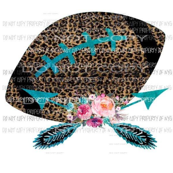 Football turquoise and leopard Sublimation transfers Heat Transfer