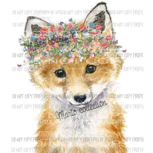 Fox with flowers sublimation transfers Heat Transfer