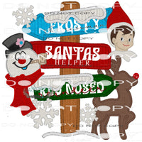 Frosty Elf And Rudolph #7483 Sublimation transfers - Heat